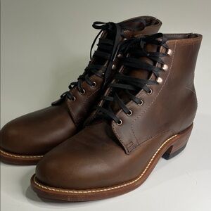 Made in USA Brown Leather Lace-Up Boots | Women’s 6 | Heritage Style